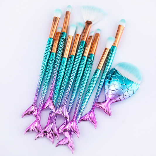 11pcs Mermaid Makeup Brushes Kit