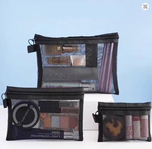 Transparent Mesh Cosmetics Storage Bag