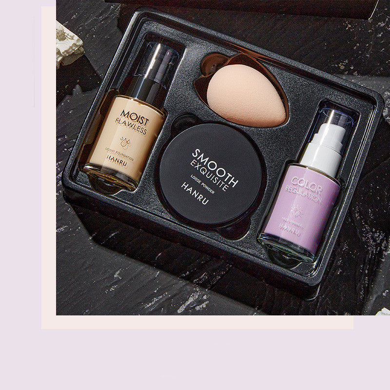 4-Piece Isolated Face Powder Set - Smooth, Natural Finish
