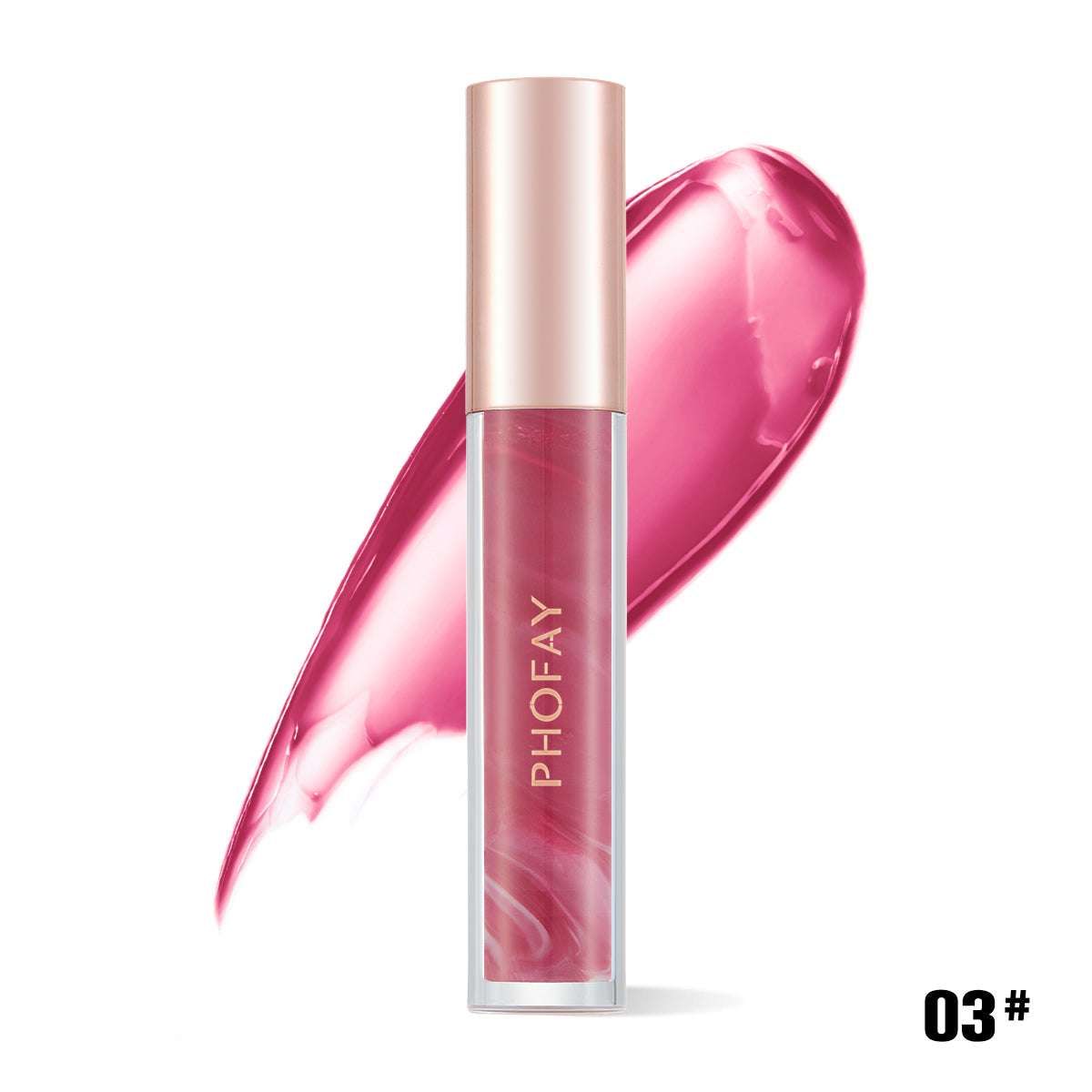 Rose Blooming Hydrating Lip Gloss - Moisturizing High-Shine Lip Treatment