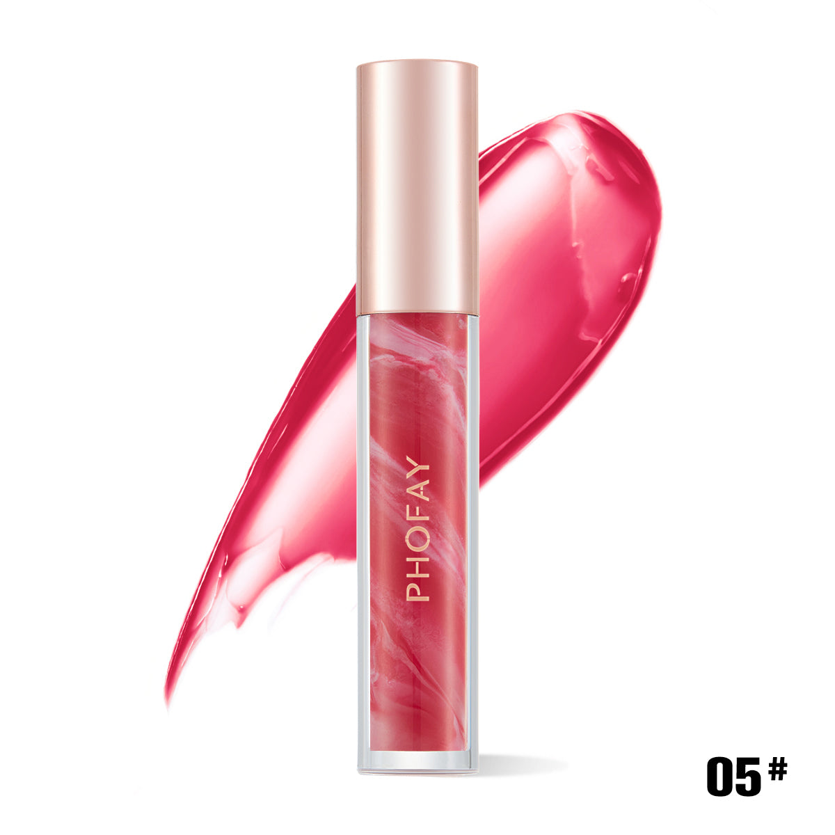Rose Blooming Hydrating Lip Gloss - Moisturizing High-Shine Lip Treatment