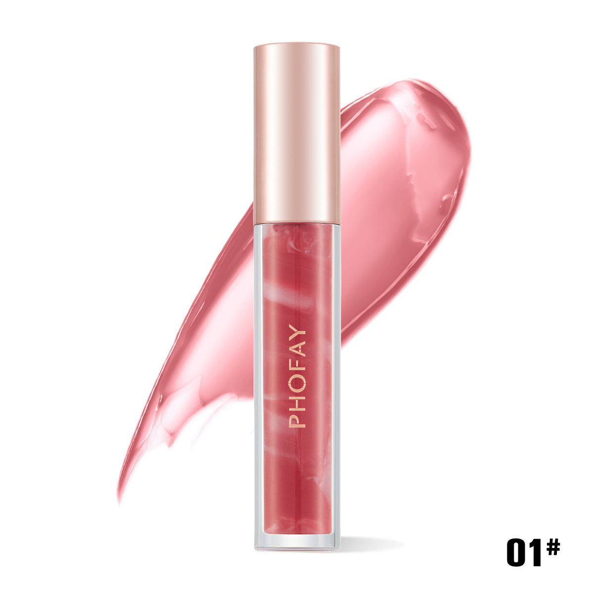 Rose Blooming Hydrating Lip Gloss - Moisturizing High-Shine Lip Treatment