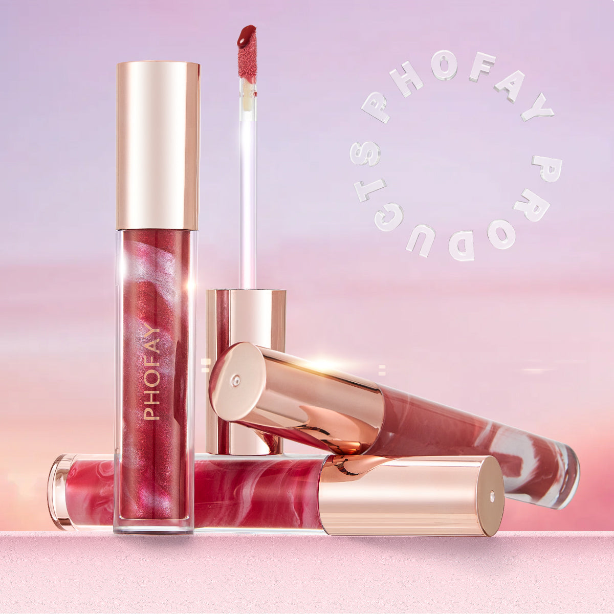 Rose Blooming Hydrating Lip Gloss - Moisturizing High-Shine Lip Treatment