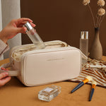 Three-Layer Double Zipper U-Shaped Cosmetic Bag