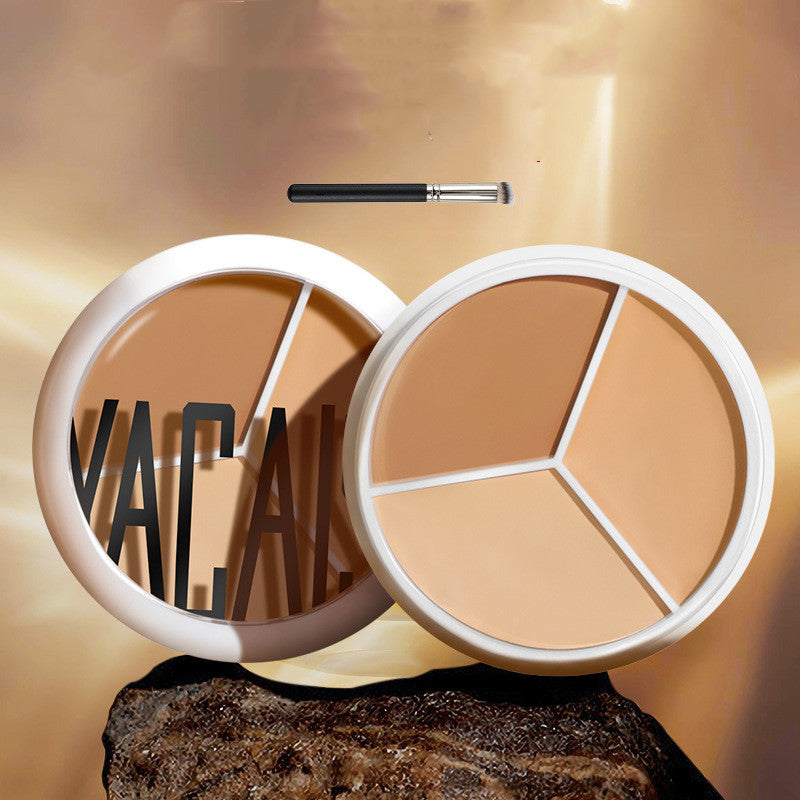 3-Color Waterproof Concealer Palette for Natural Bare-Skin Finish
