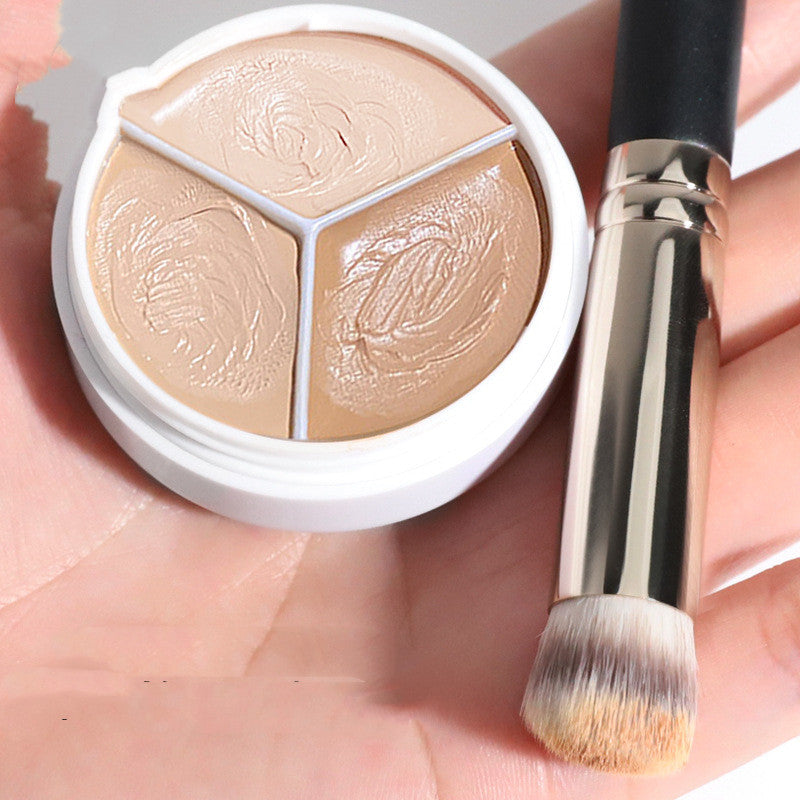 3-Color Waterproof Concealer Palette for Natural Bare-Skin Finish