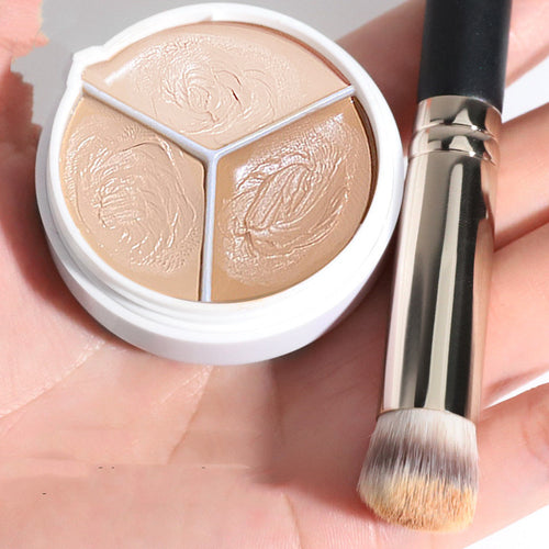 3-Color Waterproof Concealer Palette for Natural Bare-Skin Finish