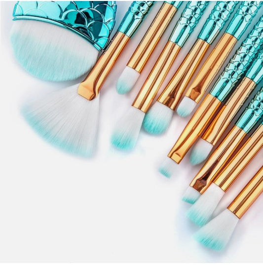 11pcs Mermaid Makeup Brushes Kit