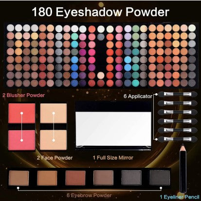 180 Colors Eyes Shadow Blush Set Personalized Piano-shaped Makeup Palette Box