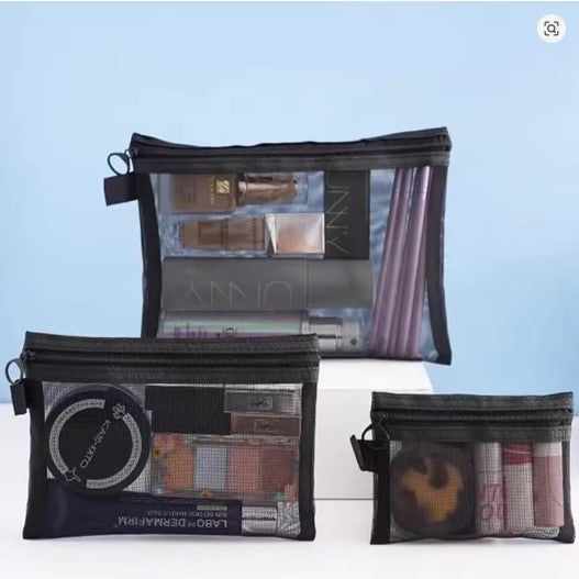 Transparent Mesh Cosmetics Storage Bag