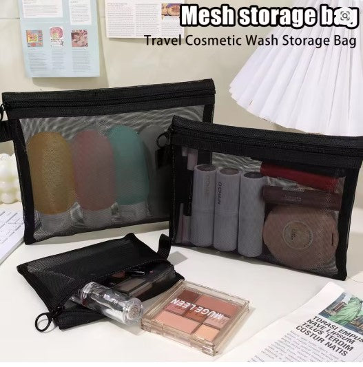 Transparent Mesh Cosmetics Storage Bag
