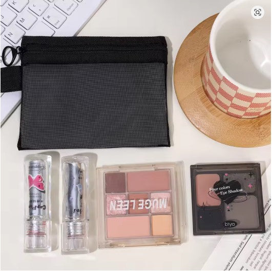 Transparent Mesh Cosmetics Storage Bag