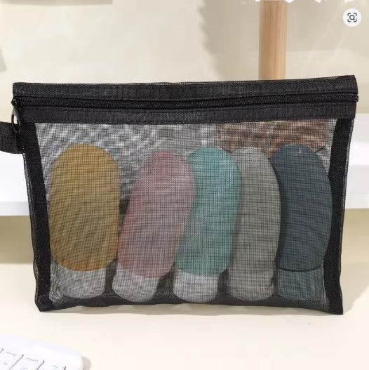 Transparent Mesh Cosmetics Storage Bag