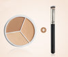 3-Color Waterproof Concealer Palette for Natural Bare-Skin Finish