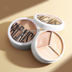 3-Color Waterproof Concealer Palette for Natural Bare-Skin Finish